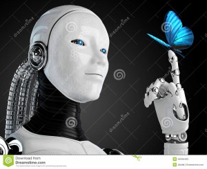 donna-di-androide-del-robot-con-la-farfalla-34946493